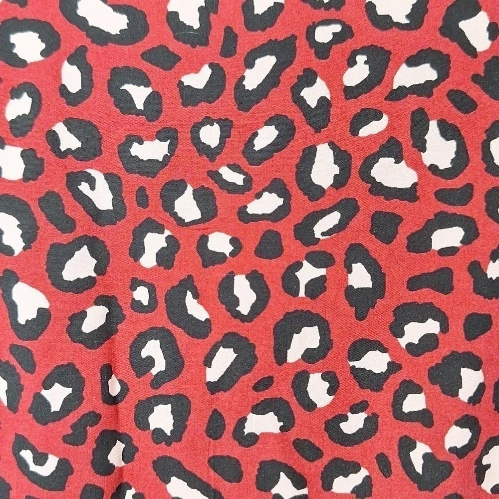 Old Navy Dress Midi Leopard Red